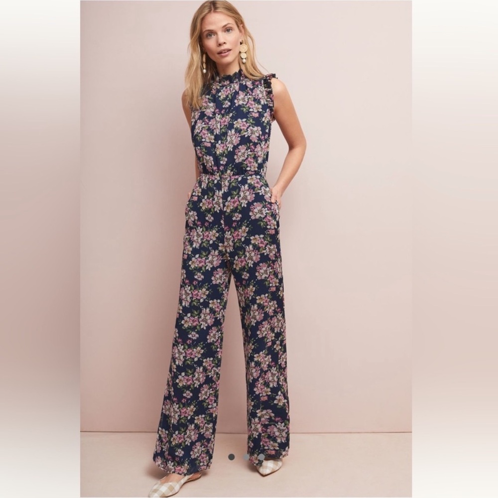 Ali & Jay Anthropologie Floral Ruffle Jumpsuit